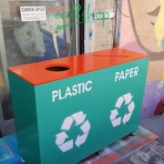 Recycling bin station